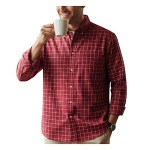 Turnbury Red Plaid Button Down Shirt Mens L Long Sleeve
